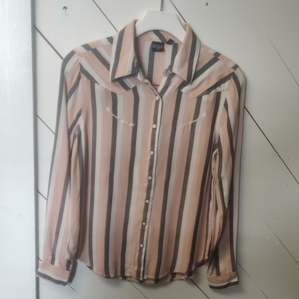 Cruel Denim Pearl Snap Sz XS